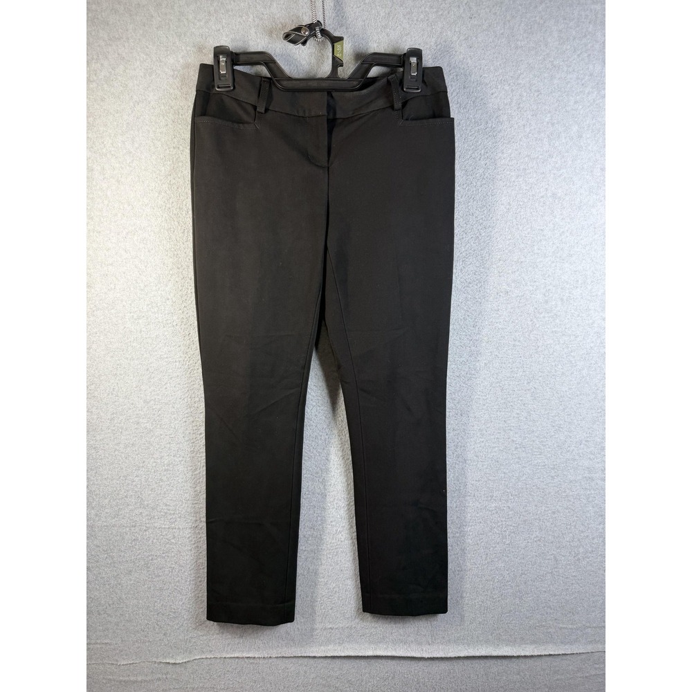 Express Pants Womens 00S Black Columnist Slim Stretch Dress Twill Trousers